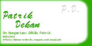 patrik dekan business card
