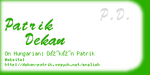 patrik dekan business card